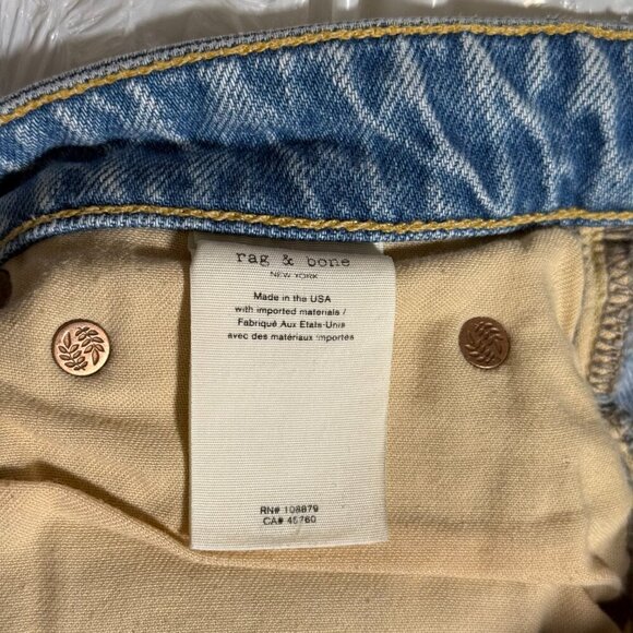 Rag & Bone Dre Low-Rise Denim Shorts in Dagger Blue Wash Size 27 Jean Shorts - Picture 10 of 12